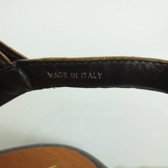 LUCA FERRI Collection Brown Leather Wedge Shoes - Picture 6 of 6